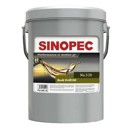 A gray metal container - ROCK DRILL OIL NO.320 18L