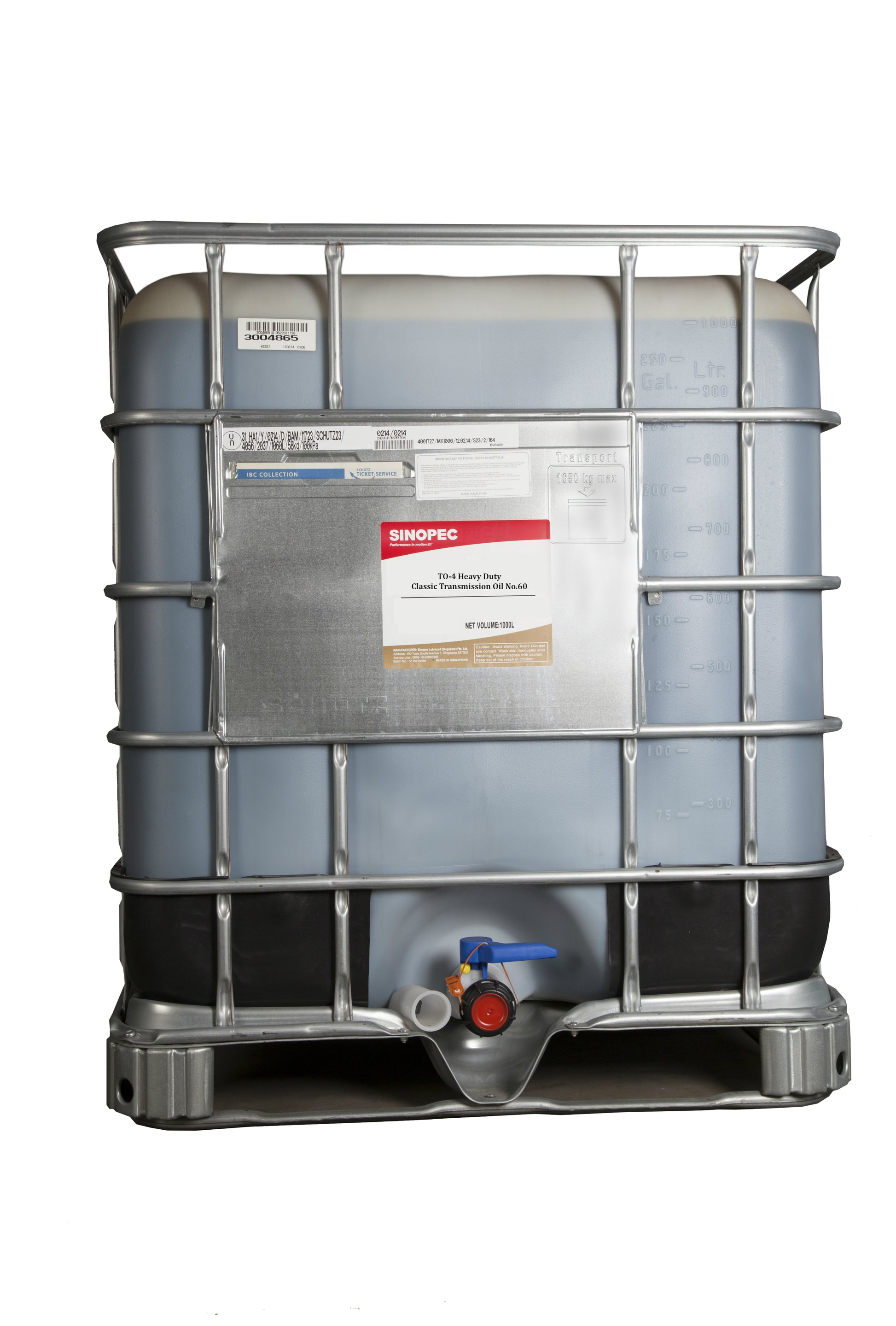 A 1000L IBC container of Sinopec TO-4 Heavy Duty Classic Transmission Fluid TO-4 Heavy Duty Classic Transmission Fluid