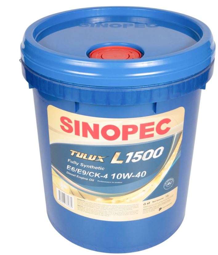 Blue Sinopec oil barrel - TULUX L1500 E6/E9/CK-4 10W-40 diesel engine oil